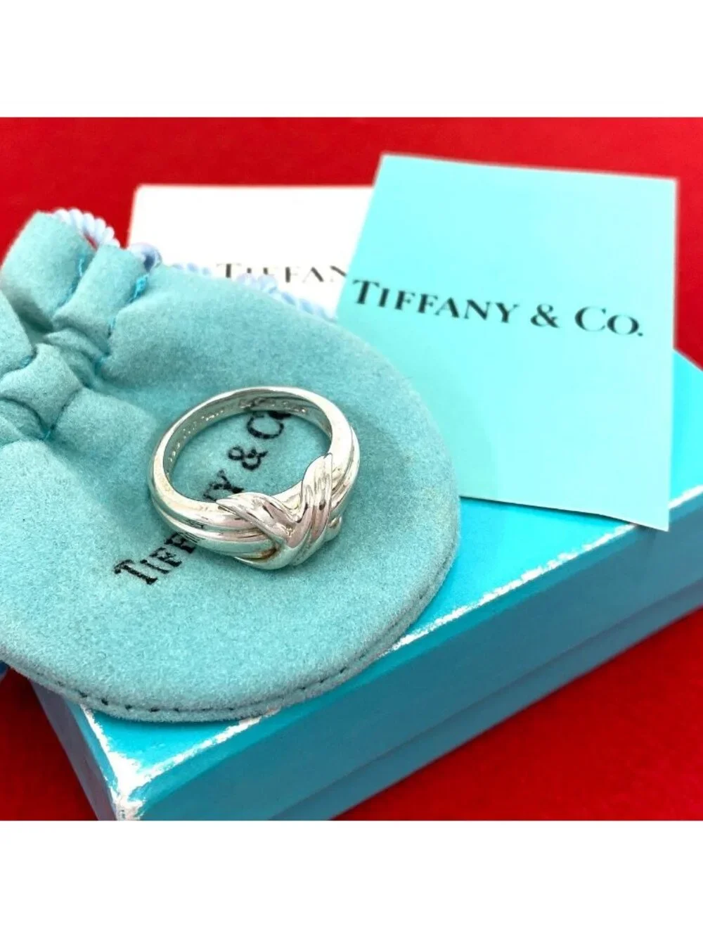 Tiffany & Co Signature Cross Ring 925 Sterling Silver